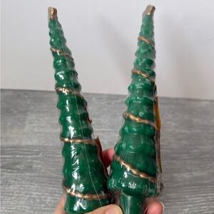 2 x vintage Carlton Cards taper Christmas tree candles